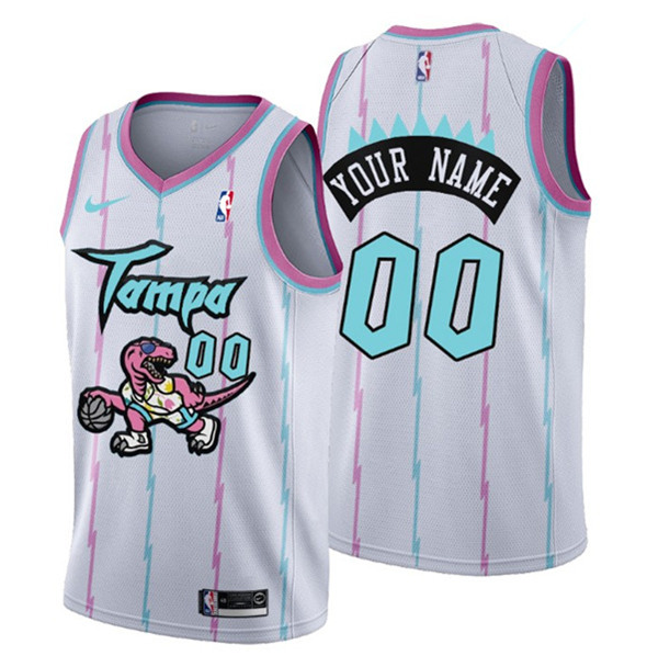 Men's Toronto Raptors Active Player Custom 2021 White Tampa City Stitched Jersey